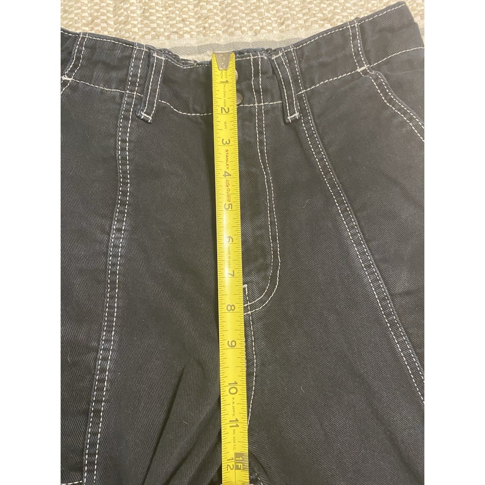 BDG Urban Outfitters Contrast Stitch Cargo Pants Wide Leg Black 29 Y2K Skater - Picture 4 of 11